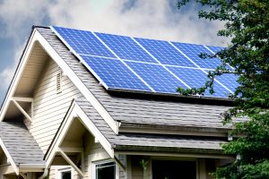solar panels on roof of house